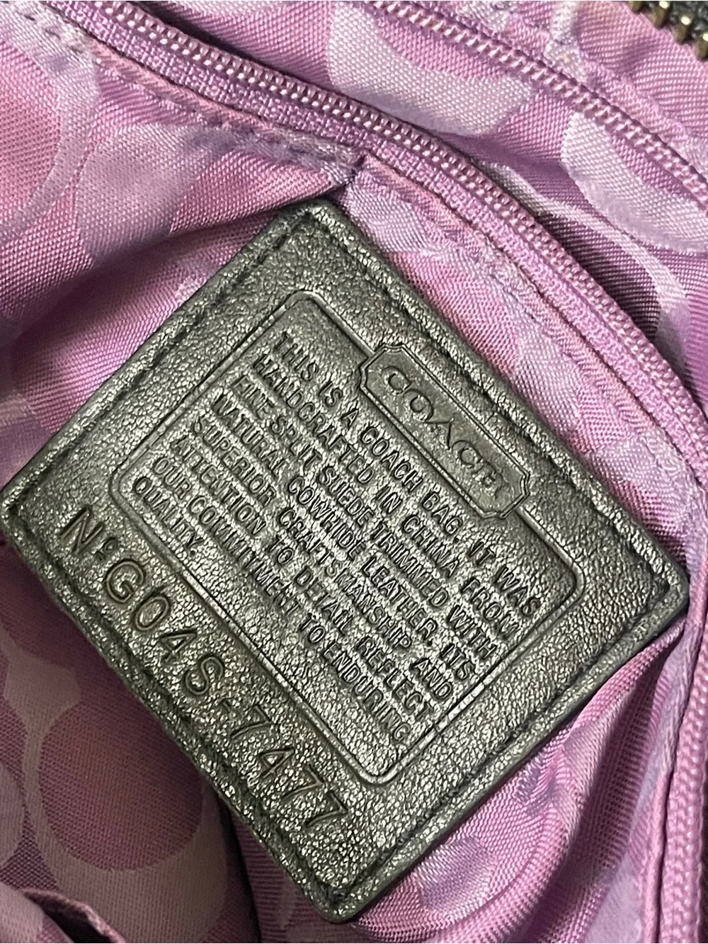 Coach Hamptons suede Bag with Black Leather Trim
